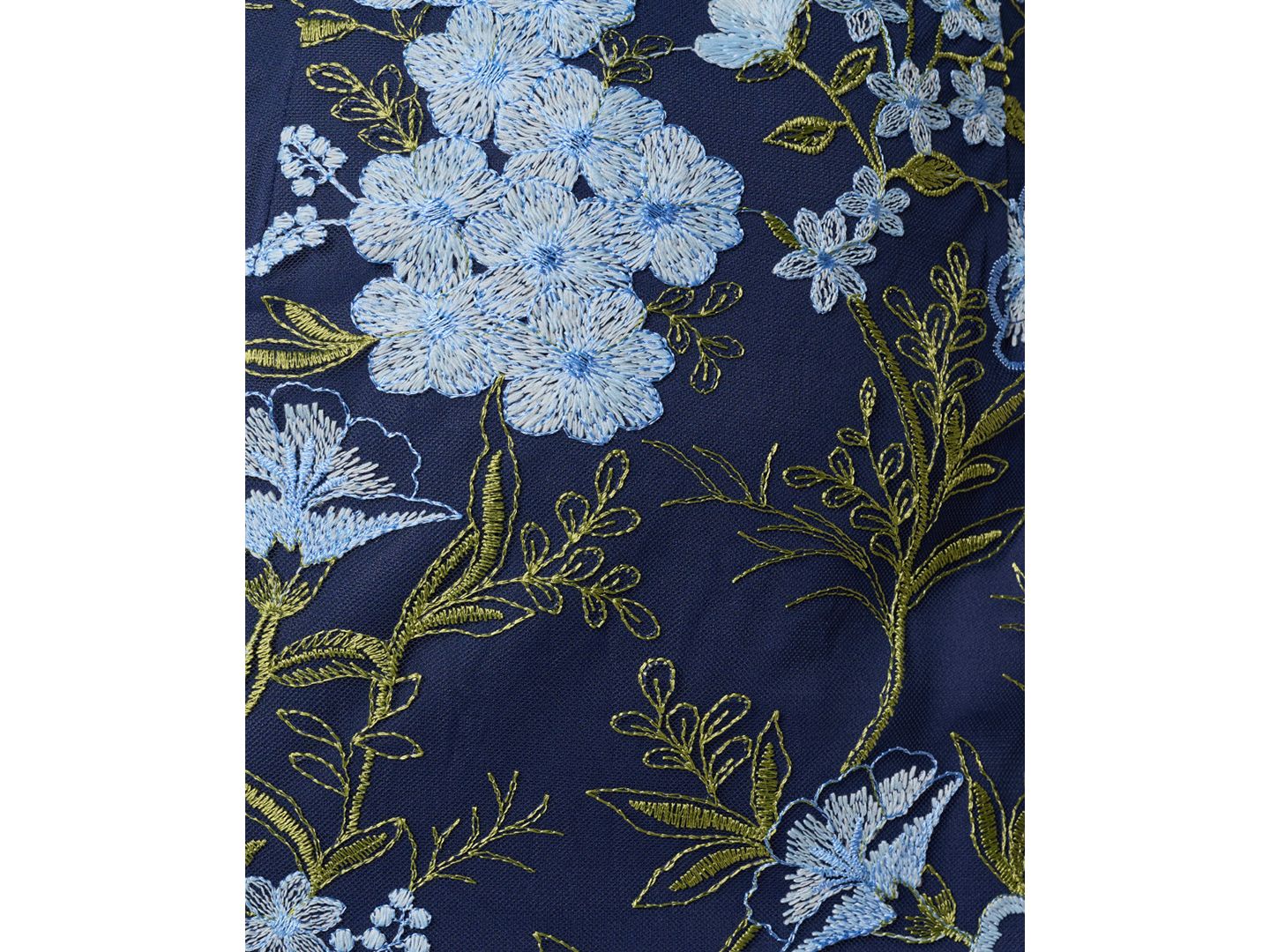 Женское платье Adrianna Papell Floral Embroidered Scoop Neck, цвет: Синий разноцветный — фото 4