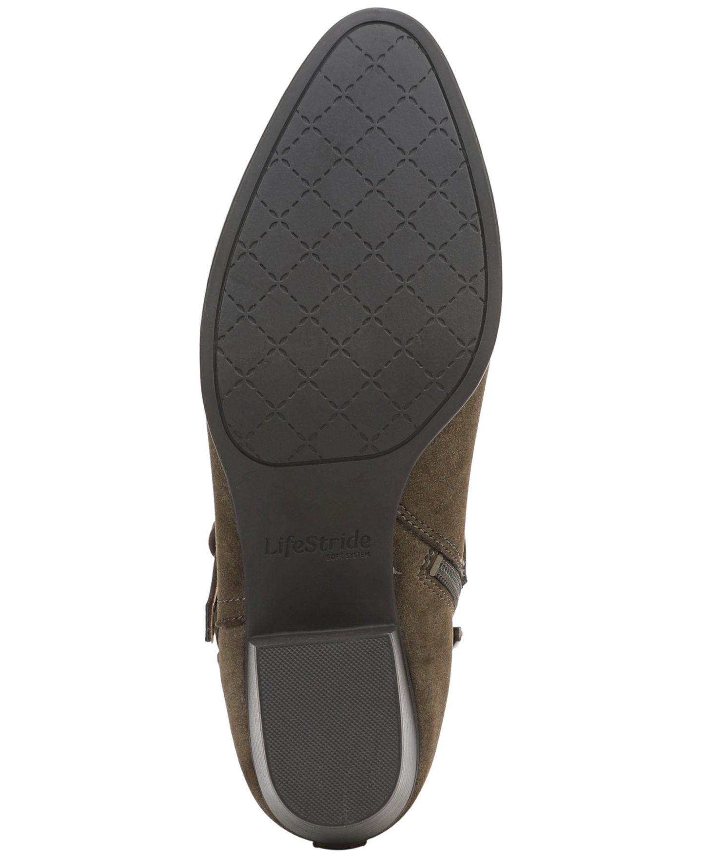 Женские ботинки LifeStride Oaklyn Zip Short Pointed Toe Booties, цвет: Оливковый искусственный замшевый — фото 5