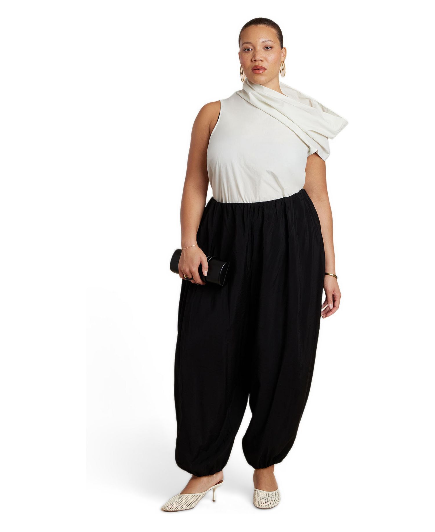 Women's Draped Neck Sleeveless Top