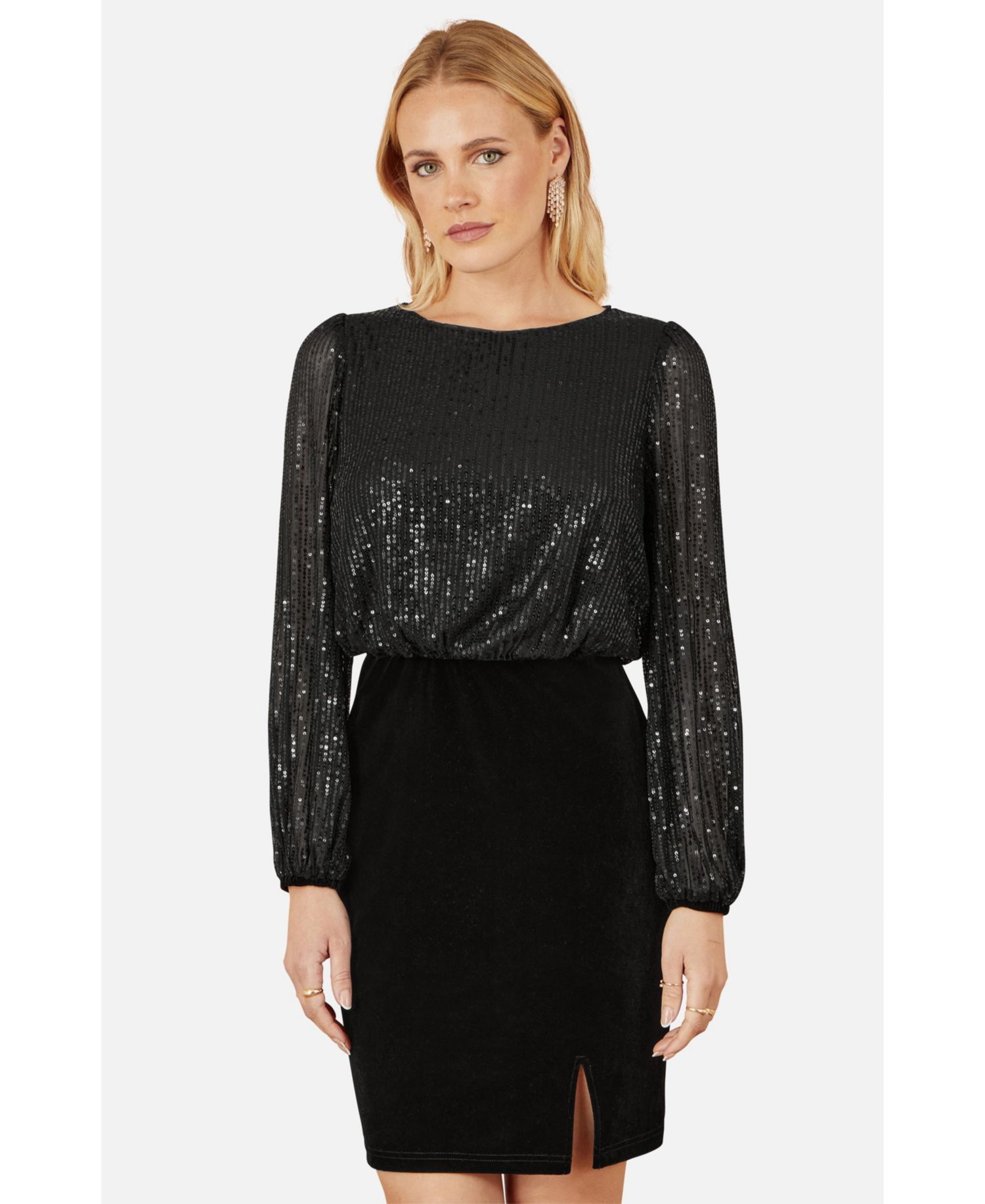 Women's Sequin And Velvet Mini Dress