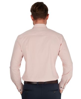 Men's Geometric Pattern Spread-Collar Dress Shirt