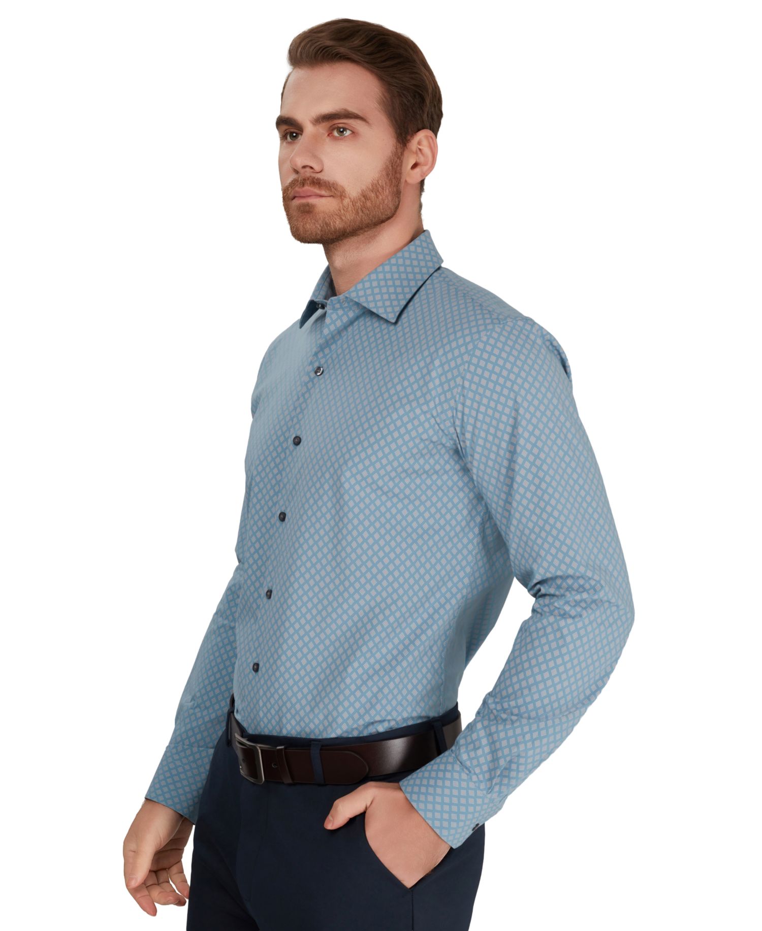 Men's Diamond Spot Slim-Fit Shirt