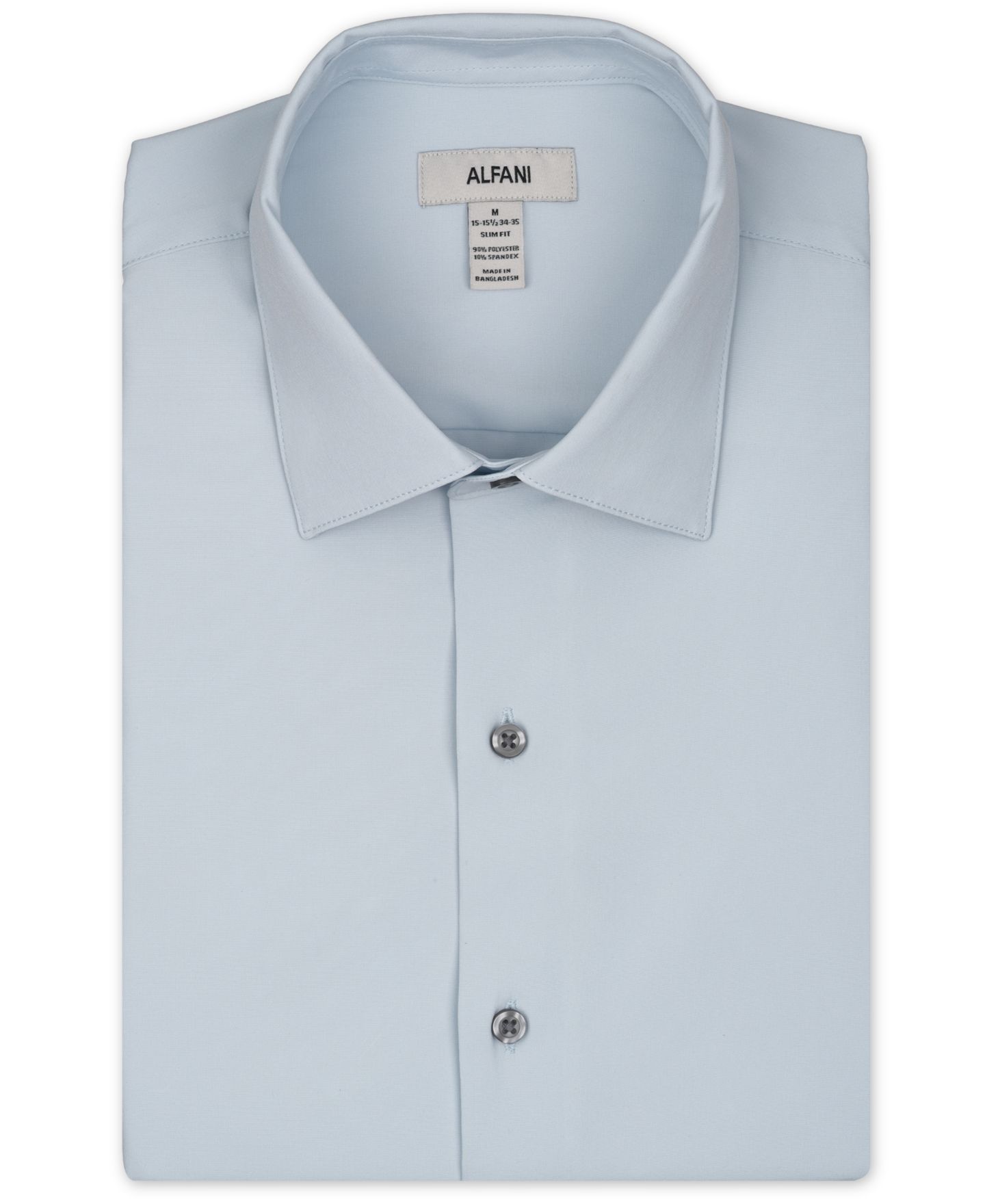 Мужская рубашка Alfani Slim-Fit Performance Solid Dress Shirt, цвет: Синий, вариант 1 — фото 7