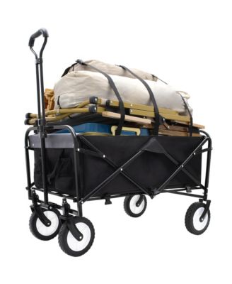 360lbs Collapsible Storage Wagon Utility Carts with Strapping System, 3-Piece Liner