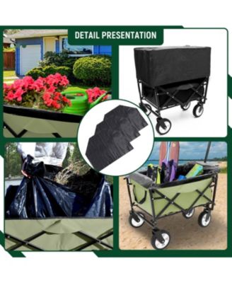 360lbs Collapsible Storage Wagon Utility Carts with Strapping System, 3-Piece Liner
