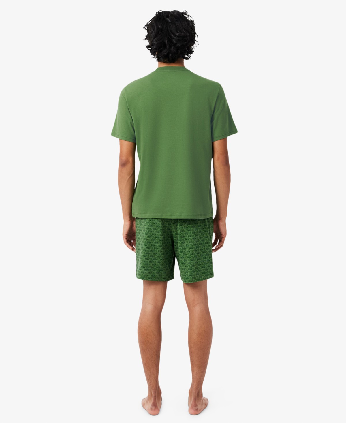 Мужские Lacoste Men's Short-Sleeve T-Shirt and Pajama Shorts, 2-Piece Set — фото 4