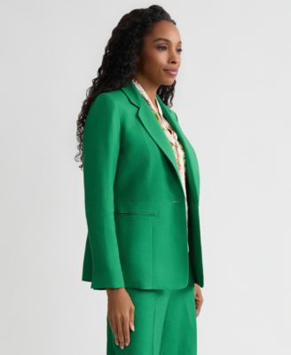 Women's Linen Notched Collar One-Button Blazer