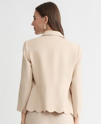 Women's Shawl-Lapel Scalloped Blazer