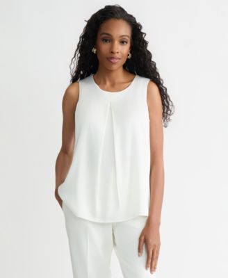 Women's Sleeveless Pleated Satin Top