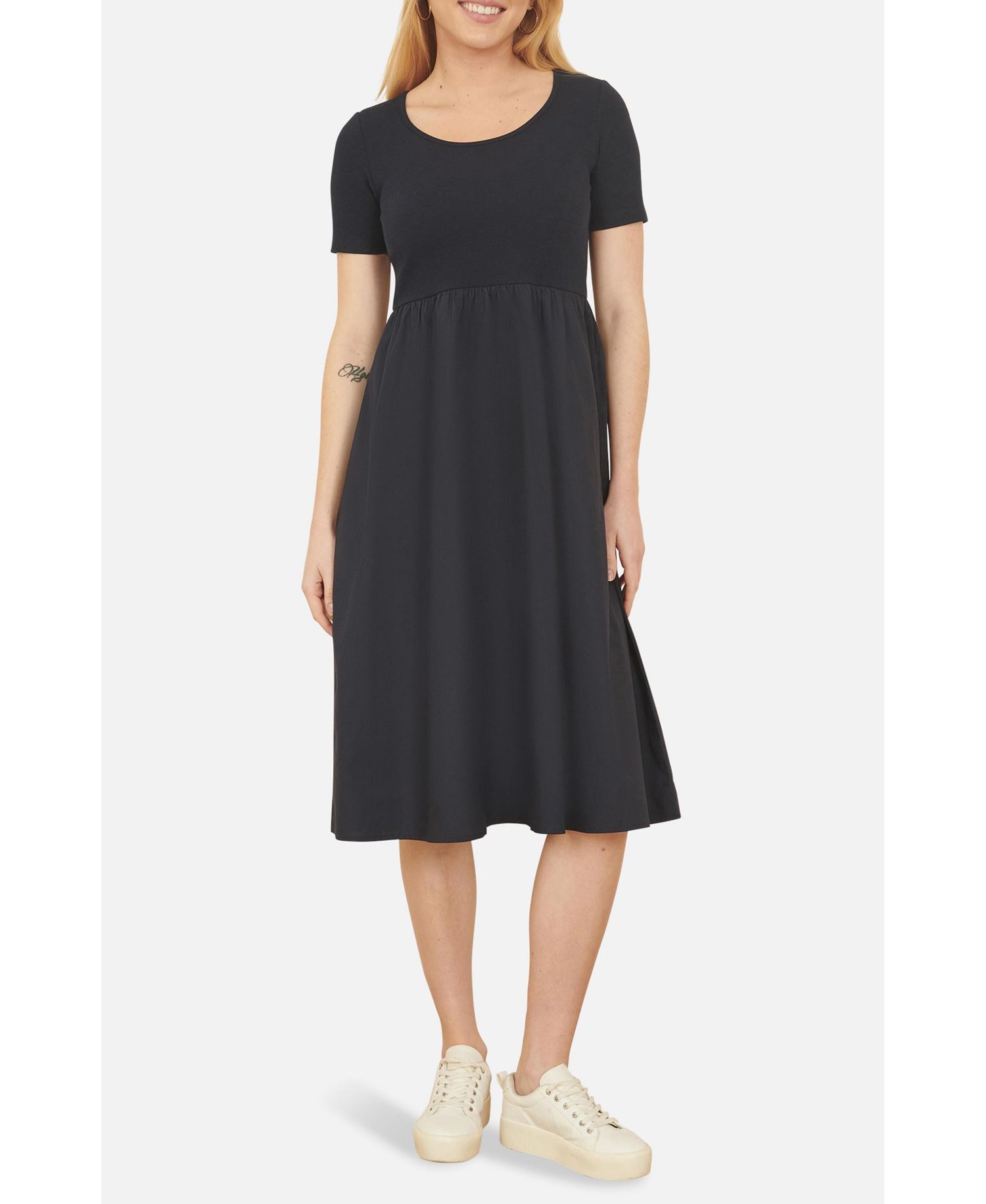 Women's Jersey Top And Cotton Midi Dress
