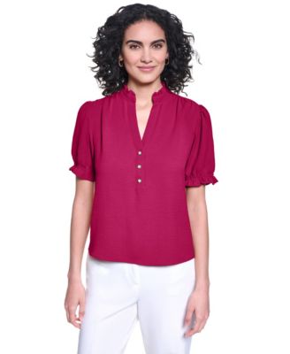 Women's V-Neck Short-Sleeve Blouse 