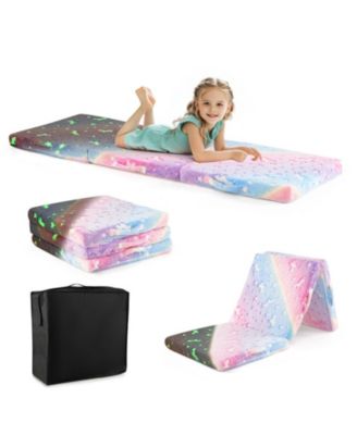 Tri-Fold Kids Sleeping Pad with Glow-in-the-Dark Cover