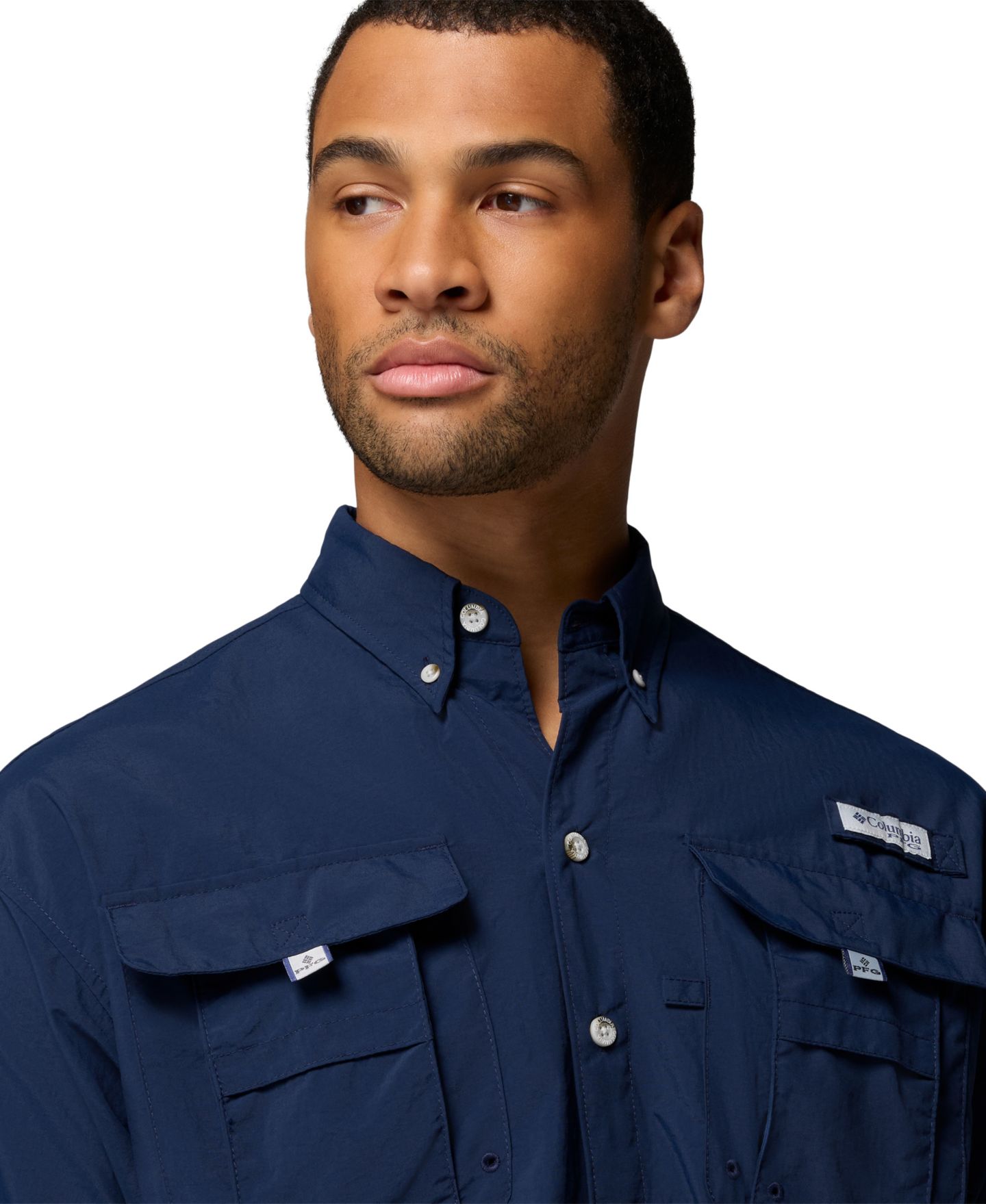 Мужская рубашка Columbia Bahama II Short-Sleeve, цвет: Тёмно-синий — фото 4