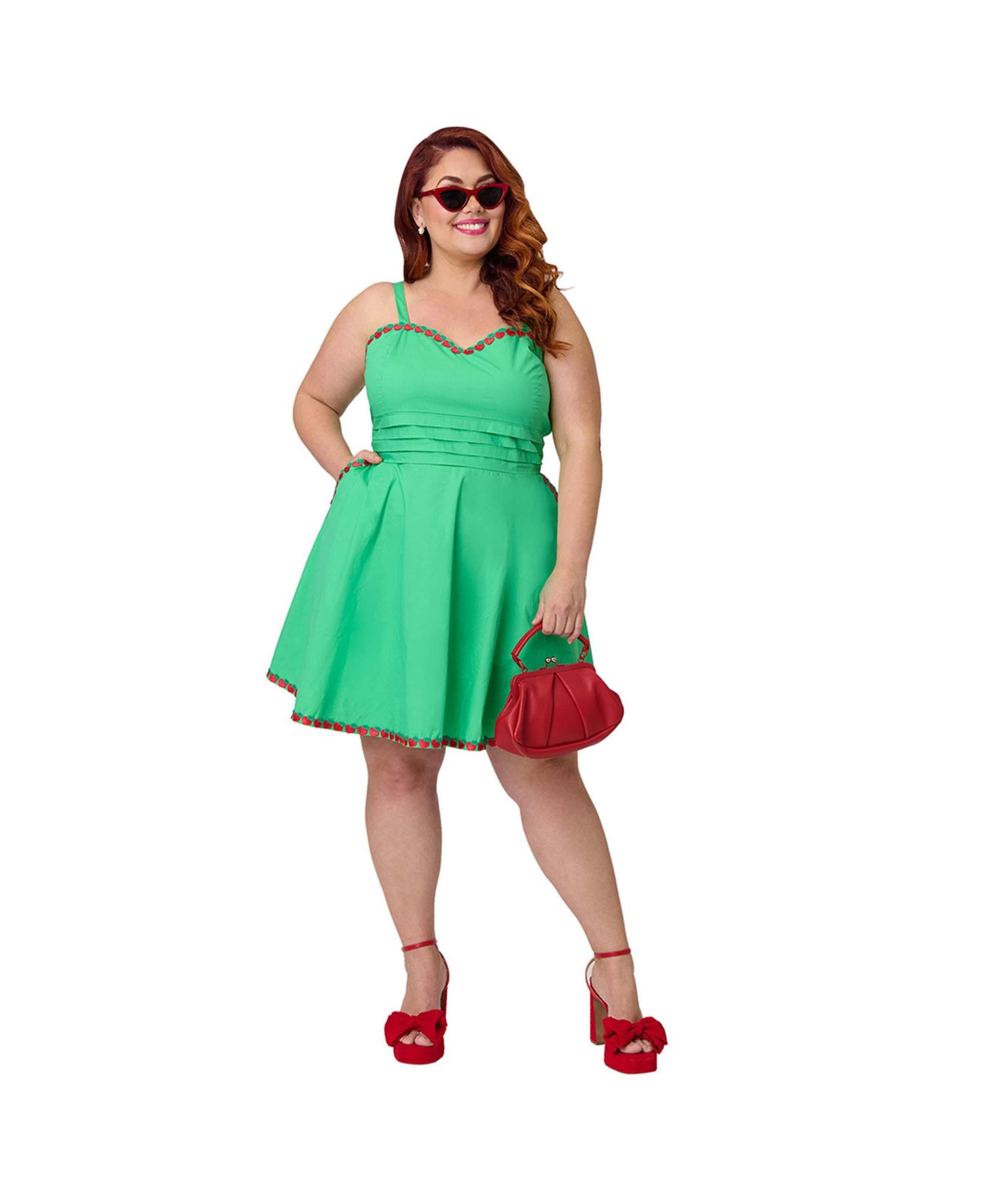 Plus Size 's 1950s Sleeveless Cotton Flare Dress