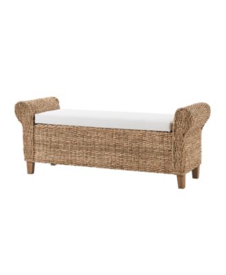 Anesty Upholstered Flip Top Storage Bench with Solid Wood Legs and Segmented Pockets