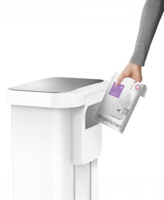 45 Liter Rectangular Liner Rim Steel Kitchen Trash Can with Liner Pocket