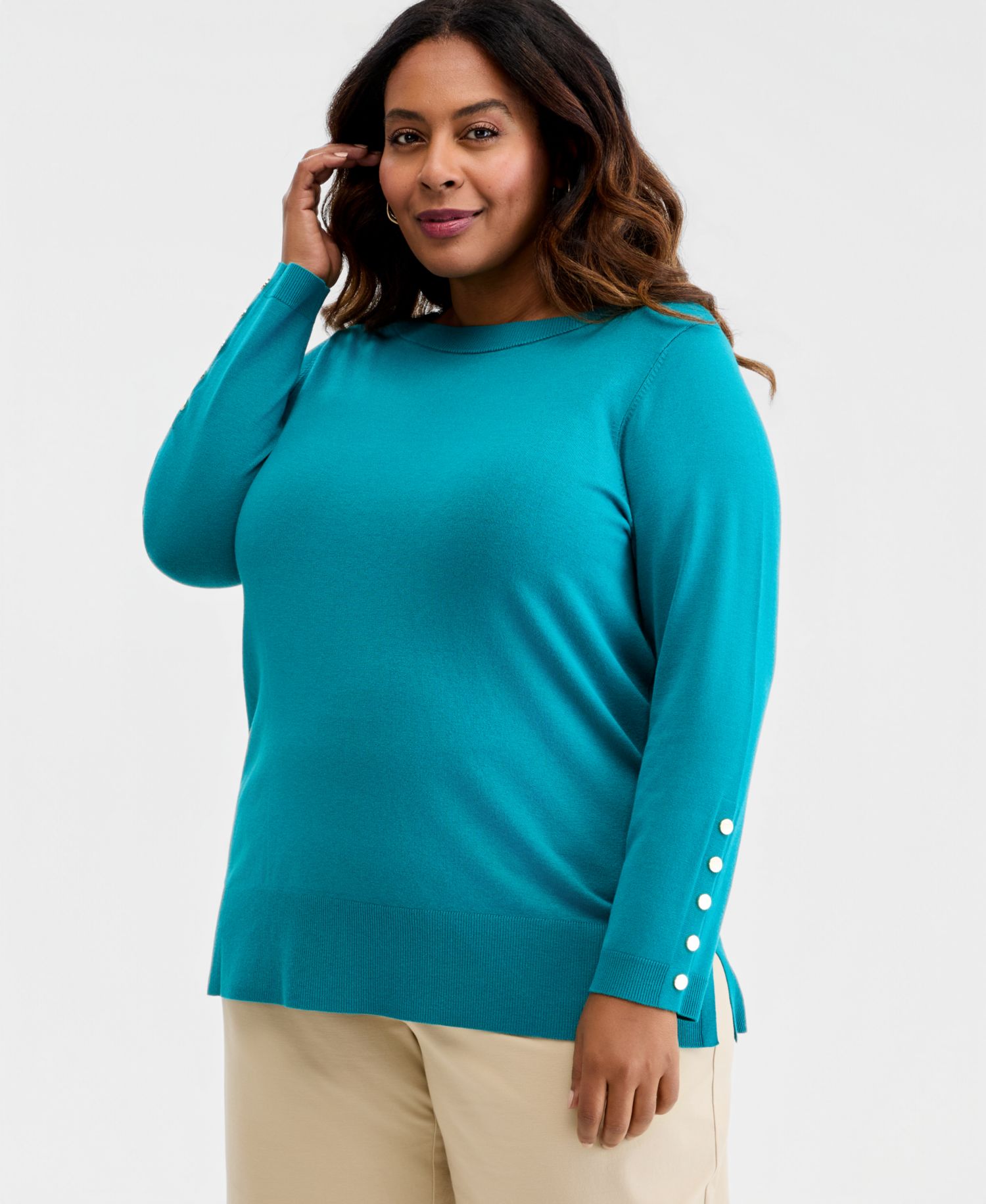 Petite Boat Neck Long-Sleeve Sweater