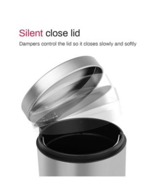5 Liter / 1.3 Gallon Stainless Steel Step Trash Can with Soft Close Lid for Bathroom, Office, Kitchen, Bedroom