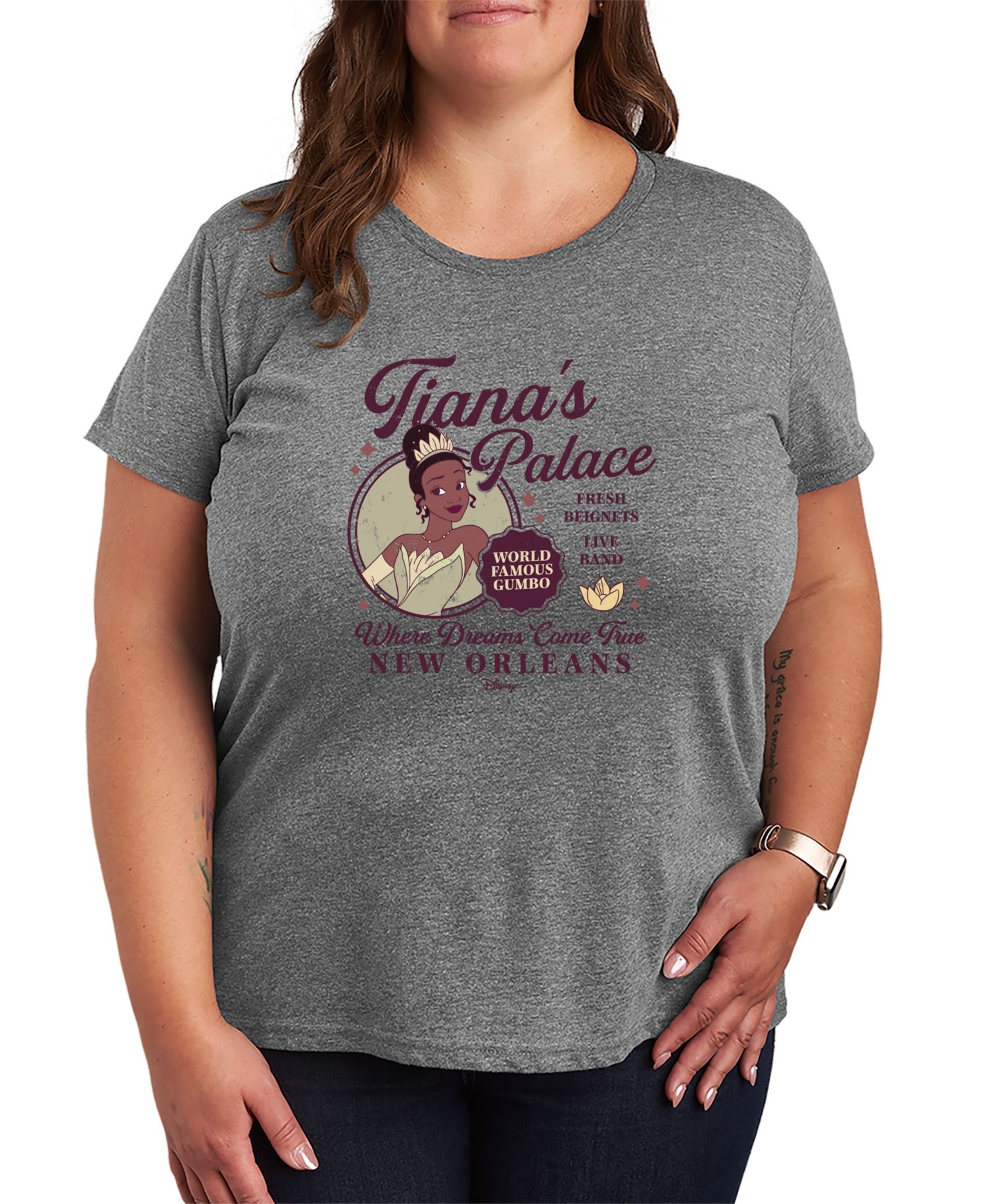 Plus Size Disney Princess Tianas Palace Short-Sleeve Graphic T-Shirt