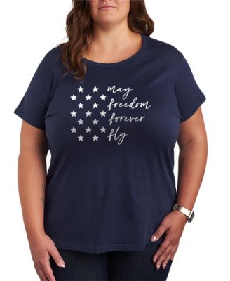 Plus Size Instant Message May Freedom Fly Forever Short-Sleeve Graphic T-Shirt
