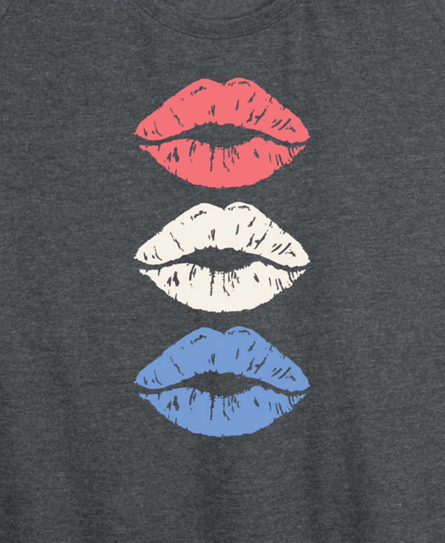 Plus Size Instant Message Red White Blue Lips Racerback Graphic Tank Top