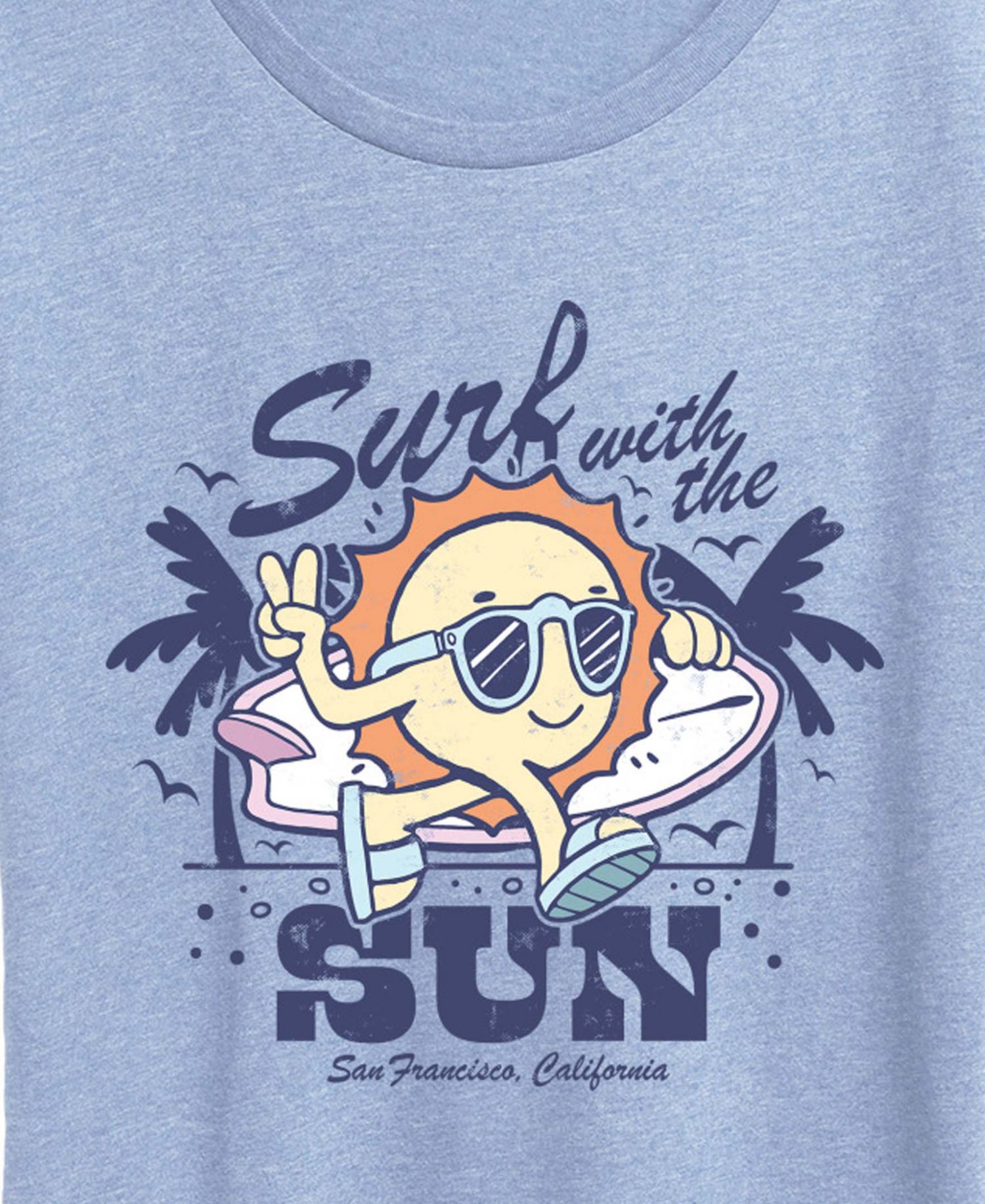Plus Size Instant Message Surf with the Sun Short-Sleeve Graphic T-Shirt
