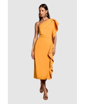 Women's One Shoulder Pencil Midi Dress
