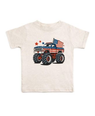 Little Boys American Monster Truck Short Sleeve T-Shirt