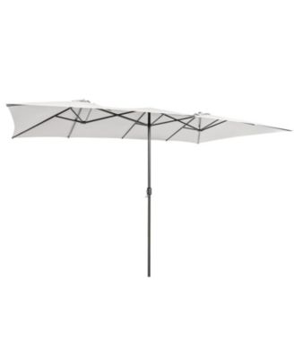 15 ft Double-Sided Patio Umbrella with Crank Handle, Vented Tops