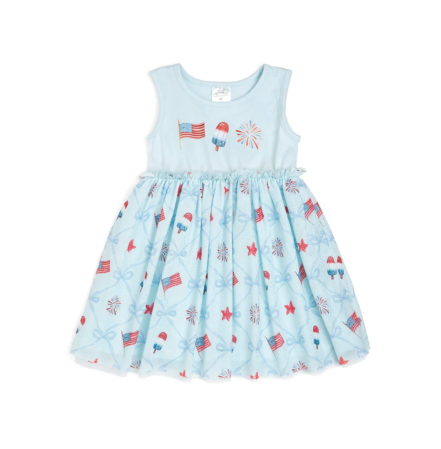 Платье Sweet Wink Patriotic Trellis Tank Tutu Dress для девочек — фото 1