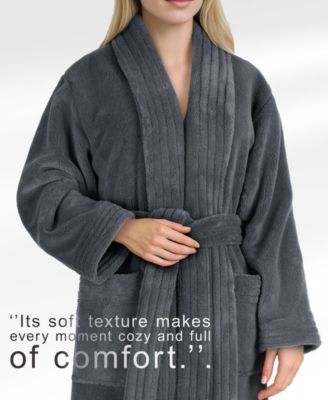 Unisex Luxury Hotel Spa Warm Shawl Collar Soft Plush Fleece Bath Robe