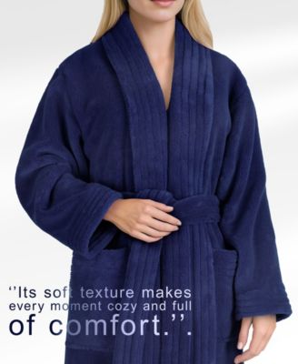 Unisex Luxury Hotel Spa Warm Shawl Collar Soft Plush Fleece Bath Robe