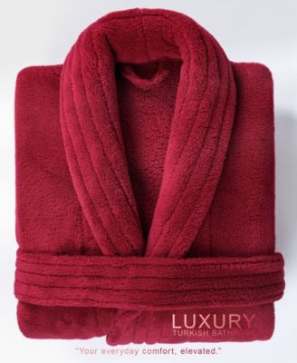 Unisex Luxury Hotel Spa Warm Shawl Collar Soft Plush Fleece Bath Robe