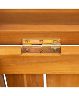 Outdoor Acacia Wood Storage Portside 30Gallons Wood Deck Box