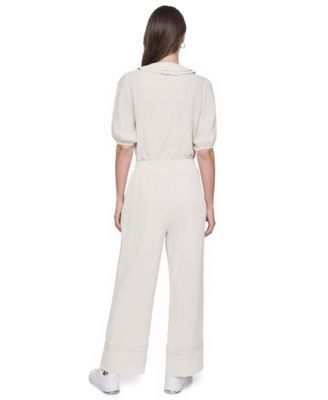 Petite Gauze Straight Leg Pull-On Pants