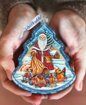 Nordic Santa Tree Glass Ornament