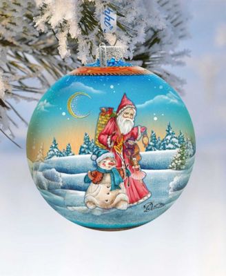 Limited Edition Oversized Winter Village Christmas Ball Glass Ornament