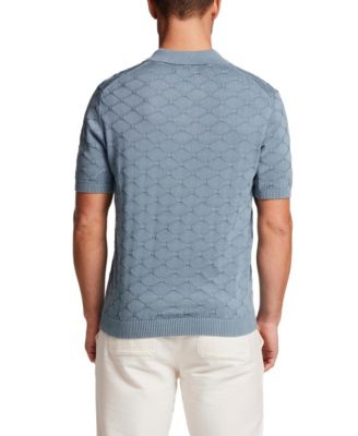 Men's Short-Sleeve Diamond Polo Sweater