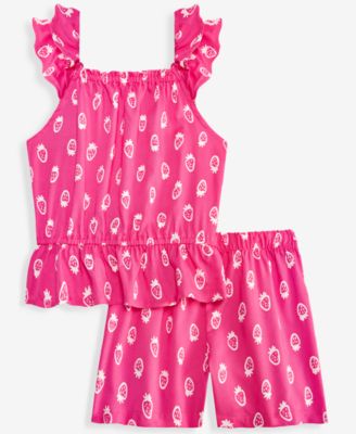 Toddler Girls' 12M-5T Berry-Print Top & Shorts, 2-Piece Set