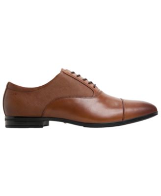 aldo brown dress shoes men Ferro Aldo Mens Berkley MFA19670 Classic Floral Cap-Toe Derby Dress Shoes, in Orchid Brown, Size 12