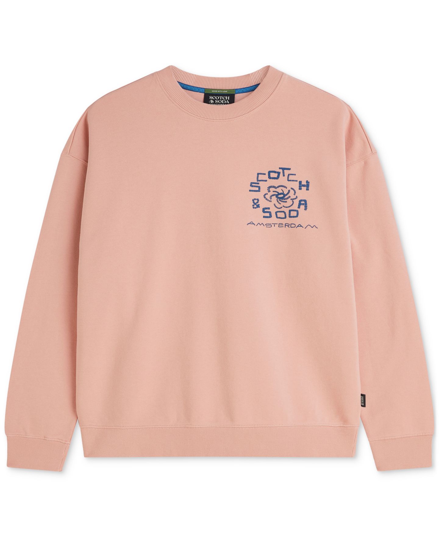Мужской свитшот SCOTCH & SODA Tile Artwork Relaxed-Fit Crewneck, цвет: Розовый — фото 5