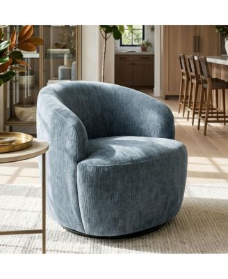 Modern Swivel Barrel Accent Chair, Upholstered Lounge Chair, 1 Piece