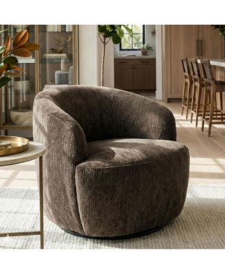 Modern Swivel Barrel Accent Chair, Upholstered Lounge Chair, 1 Piece