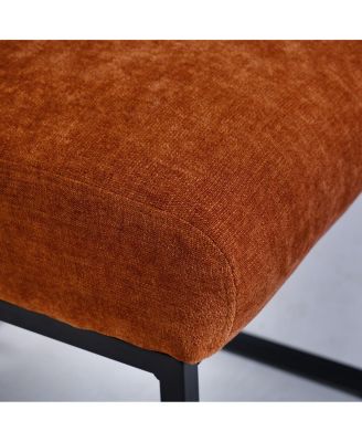 Upholstered Dining Chairs Set of 2, Lux Fabric, Metal Sled Base