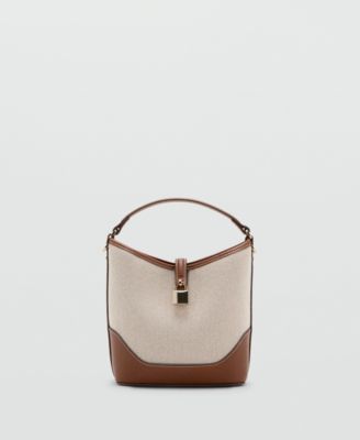 Women's Contrasting Canvas Bucket Bag