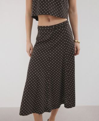 Women's Polka-Dot Linen Skirt