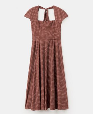 mango brown polka dot dress MANGO - A-Line polka-dot Dress Chocolate