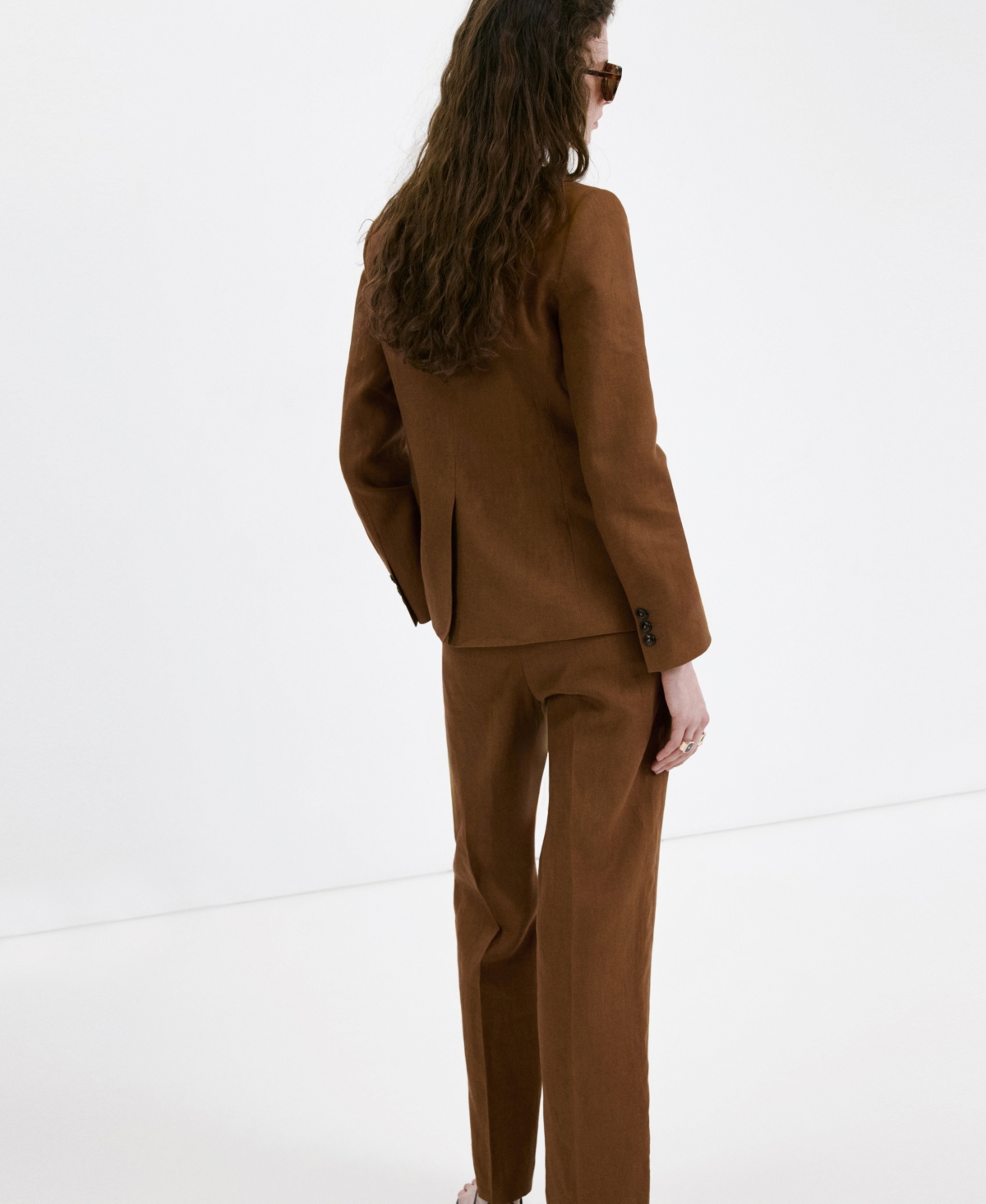 Mango Women's Linen Suit Blazer