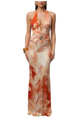 pearl open back maxi dress in black SPINE OPEN BACK (MAXI DRESS)