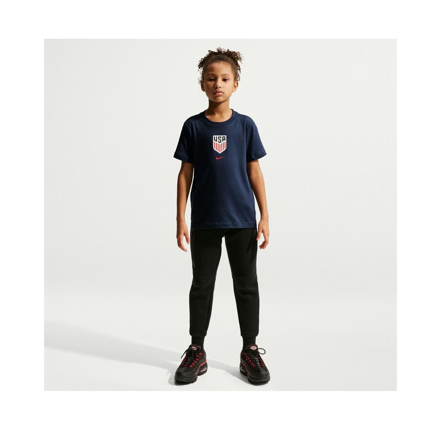 Big Boys and Girls Blue Usmnt Crest T-Shirt